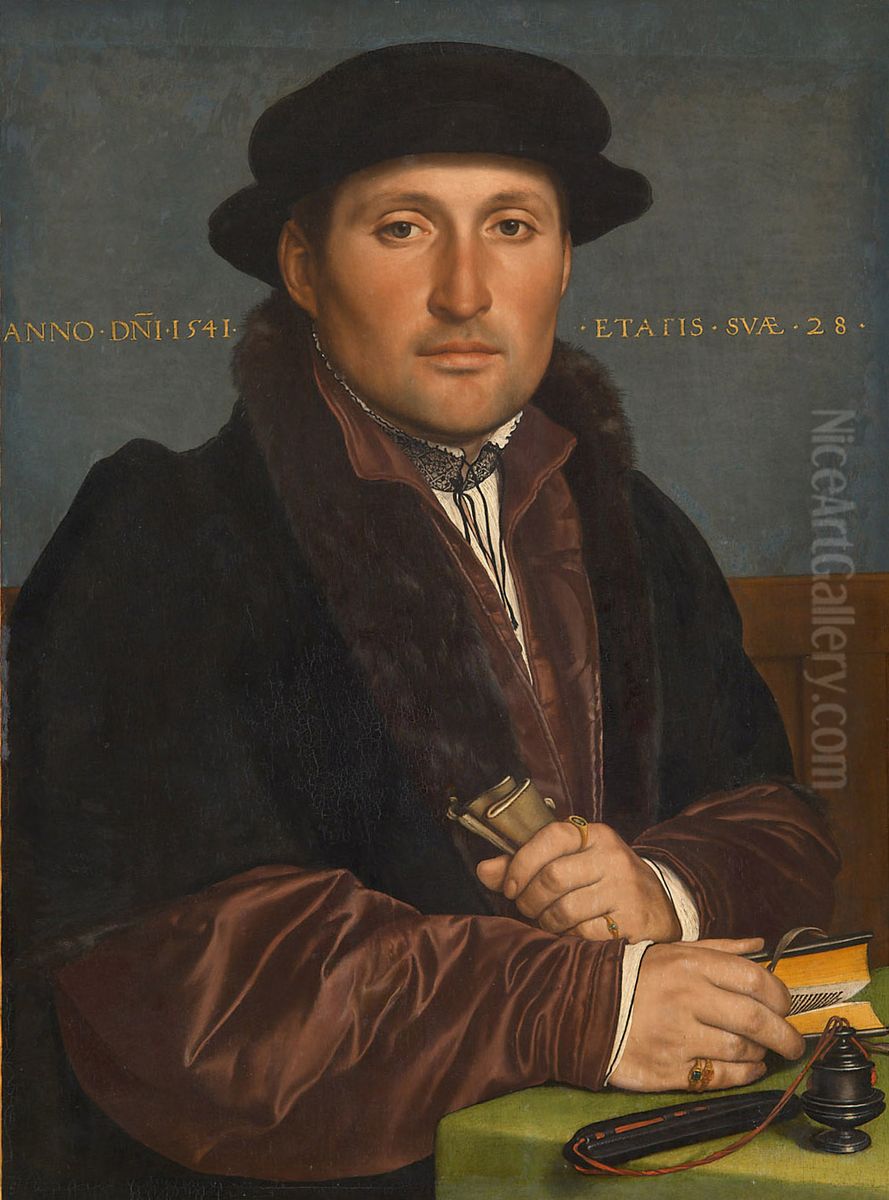 Bildnis eines jungen Kaufmannes Oil Painting by Hans Holbein the Younger