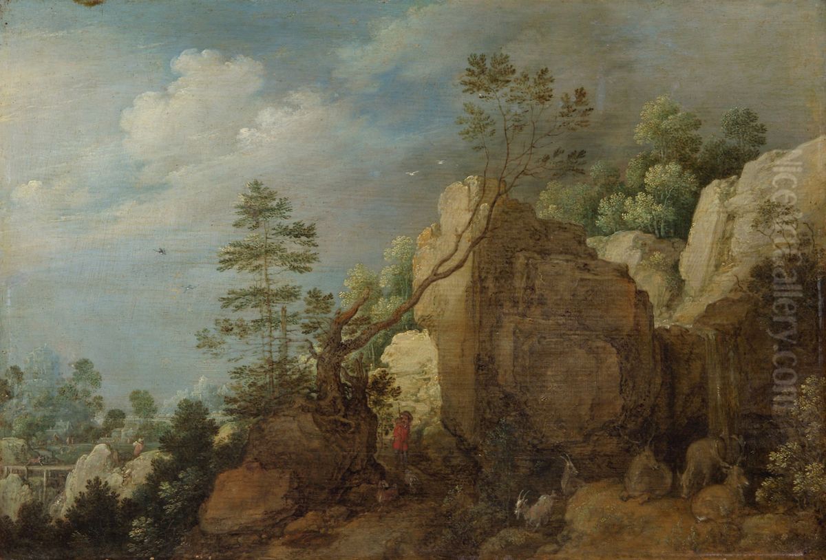 Gebirgslandschaft Oil Painting by Gillis d'Hondecoeter