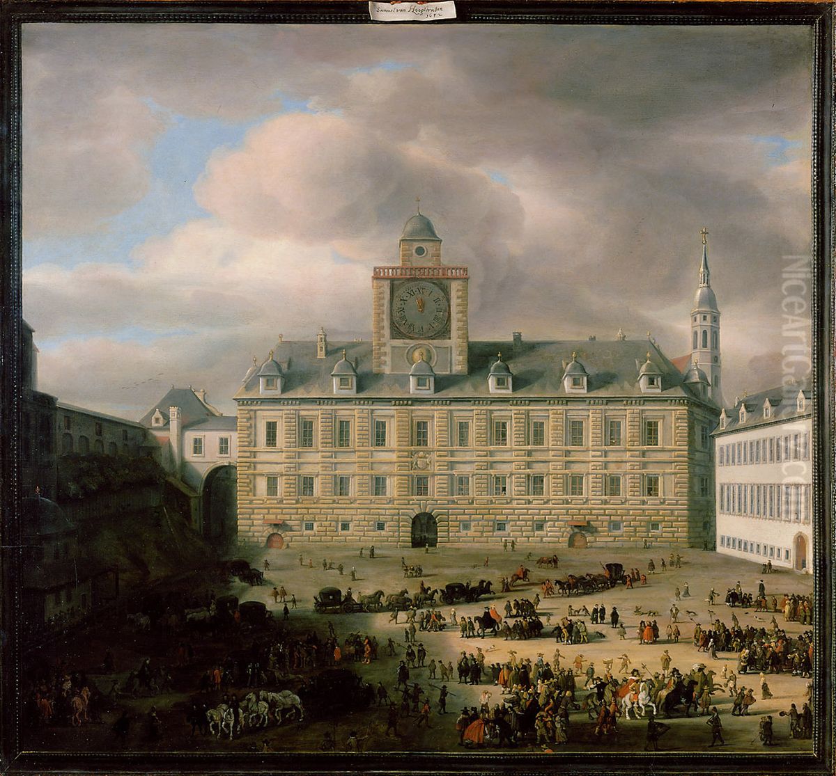 View of the Hofburg in Vienna Oil Painting by Samuel Van Hoogstraten