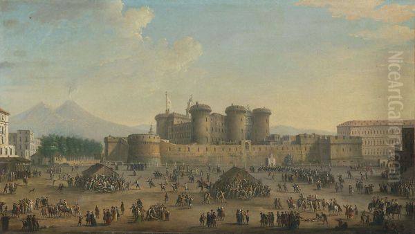 Largo di Castello in Neapel Oil Painting by Antonio Joli