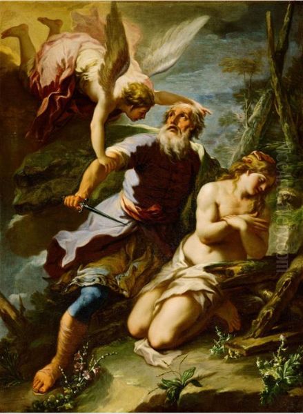 Isaac's offering Oil Painting by Giovanni Battista Lama