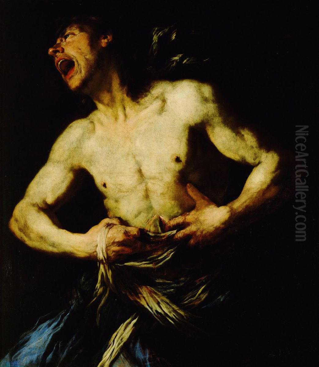Suicide of Cato the Younger Oil Painting by Giovan Battista Langetti