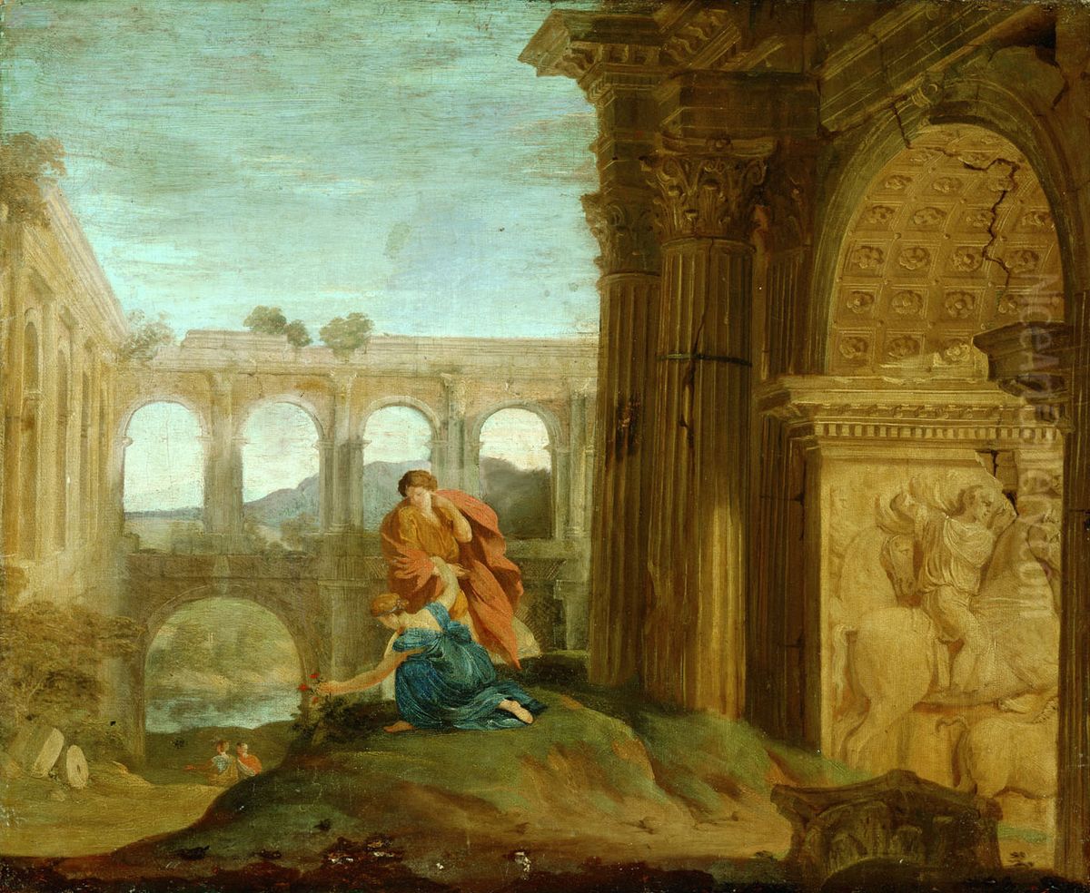 Ruinenlandschaft Oil Painting by Jean Lemaire