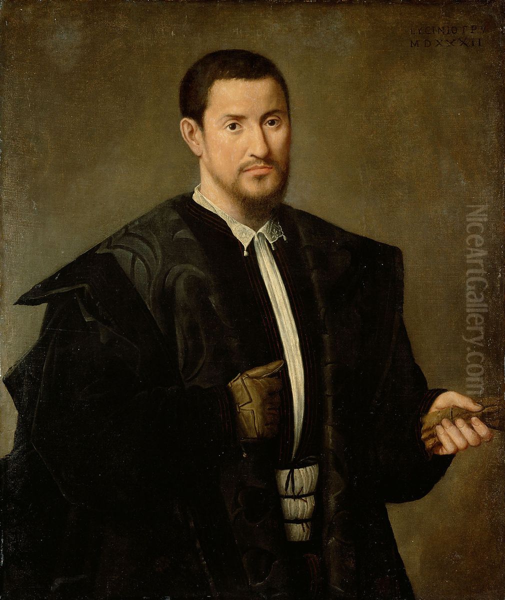 Bildnis eines barhauptigen Mannes Oil Painting by Bernardino Licinio