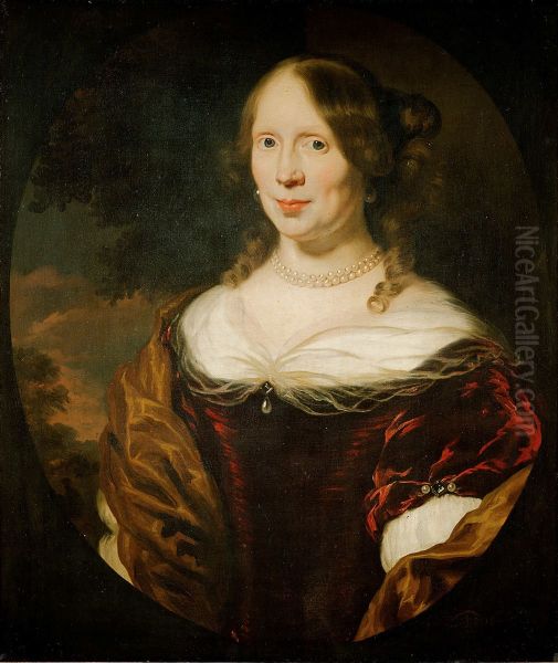 Portrait of Sara Ingelbrechts (1636-1711) Oil Painting by Nicolaes Maes