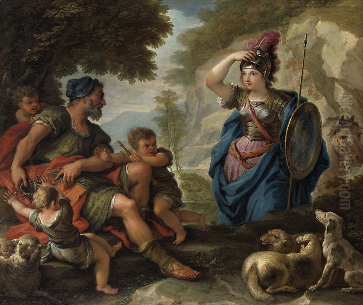 Erminia with the Shepherds Oil Painting by Paolo de Matteis
