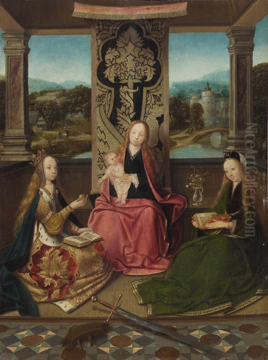 Maria mit Kind und den Hll. Katharina und Barbara Oil Painting by Master of Hoogstraeten