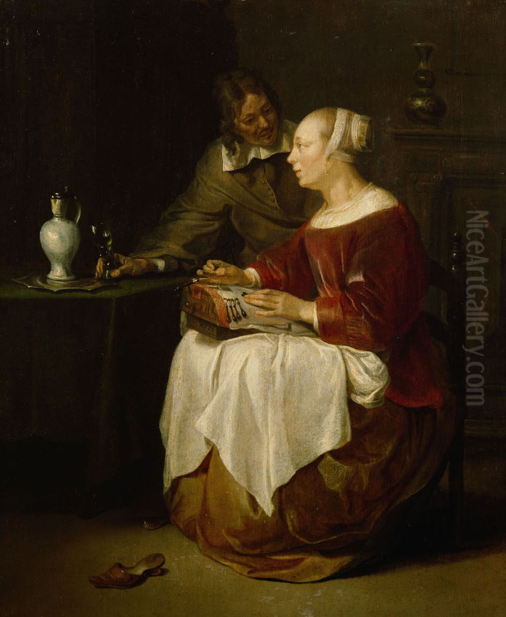 Spitzenklopplerin Oil Painting by Gabriel Metsu