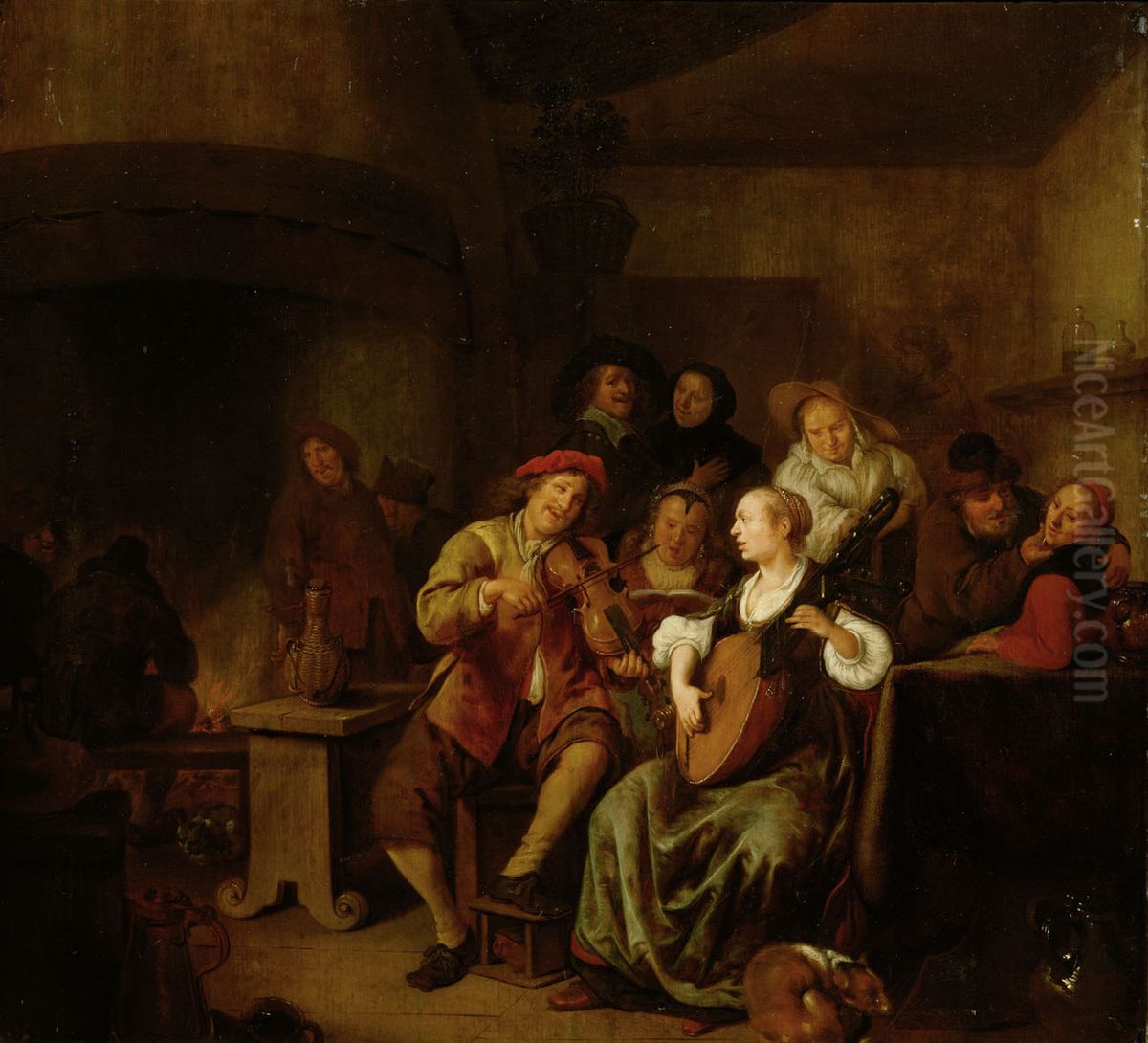 Musizierende Bauerngesellschaft Oil Painting by Jan Miense Molenaer