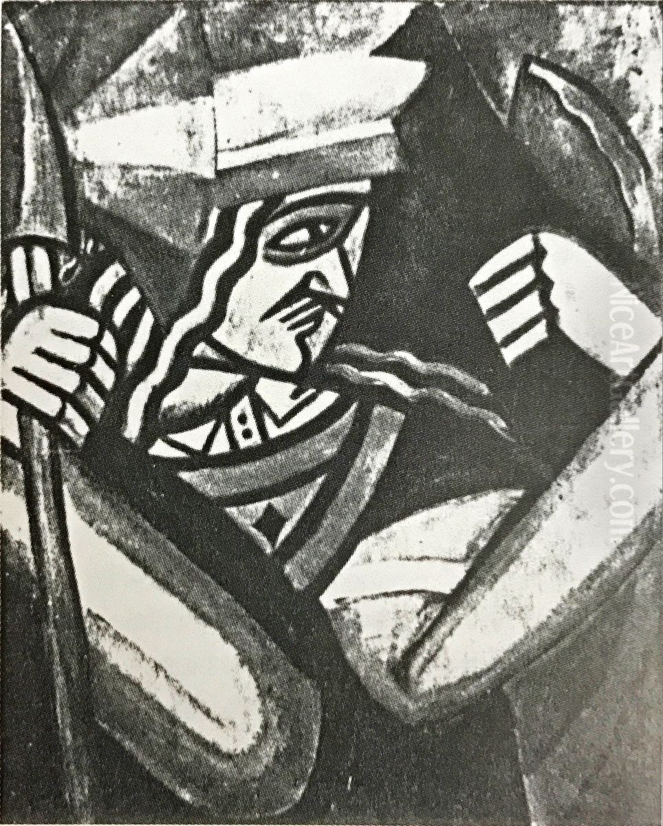 <<Bubnovyj valet>> Oil Painting by Olga Rozanova