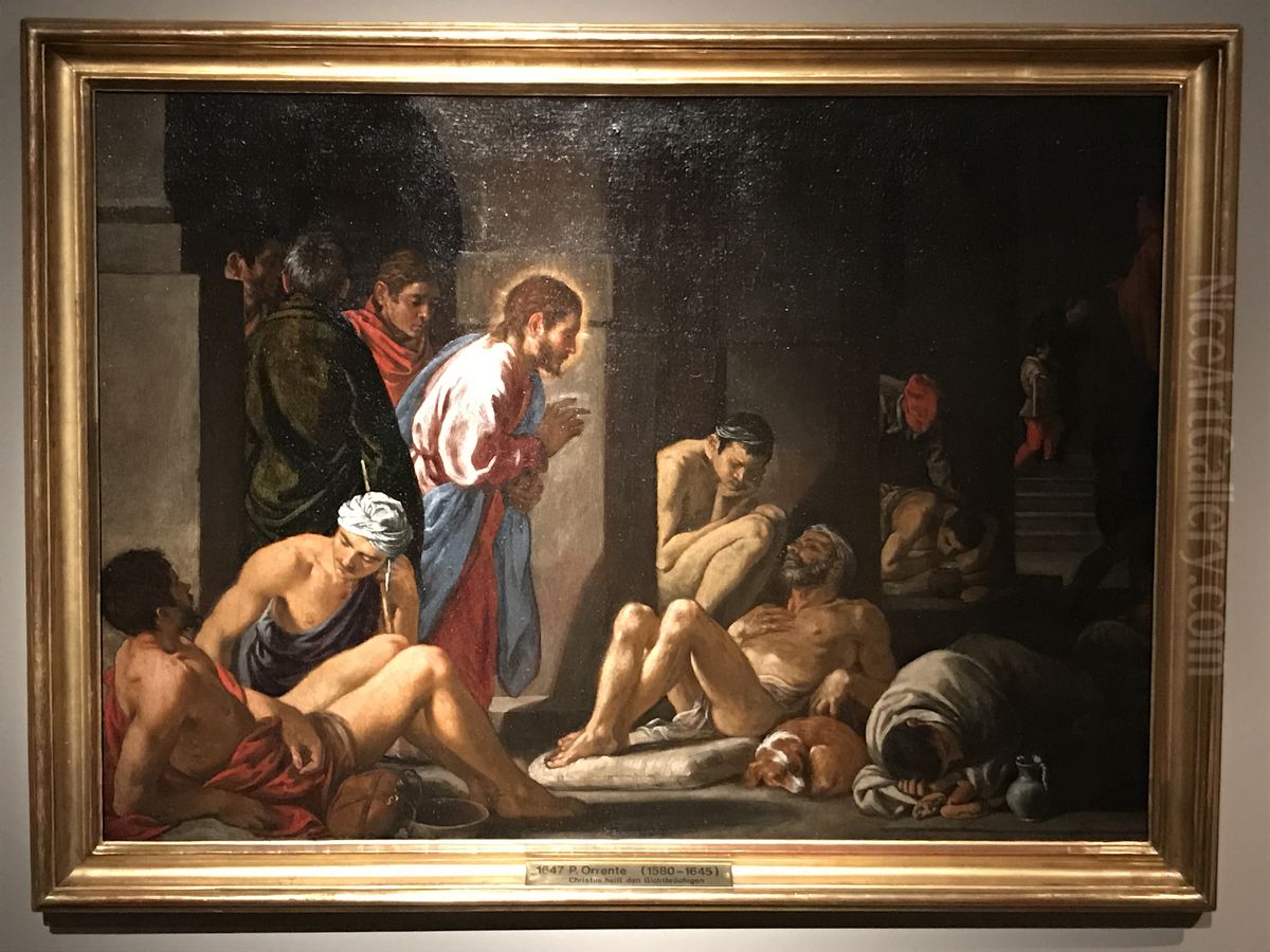 Christus heilt Kranke am Teich Bethesda Oil Painting by Pedro Orrente