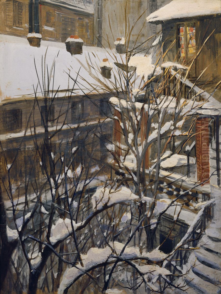 Blick aus meinem Fenster Oil Painting by Josef Engelhart