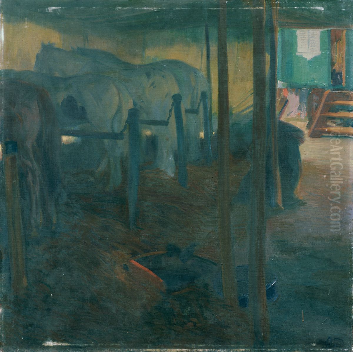 Zirkusstudie (An der Longe) Oil Painting by Otto Friedrich