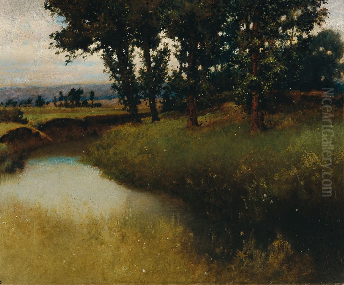 Abendlandschaft Oil Painting by Carl Freiherr von Pidoll zu Quintenbach