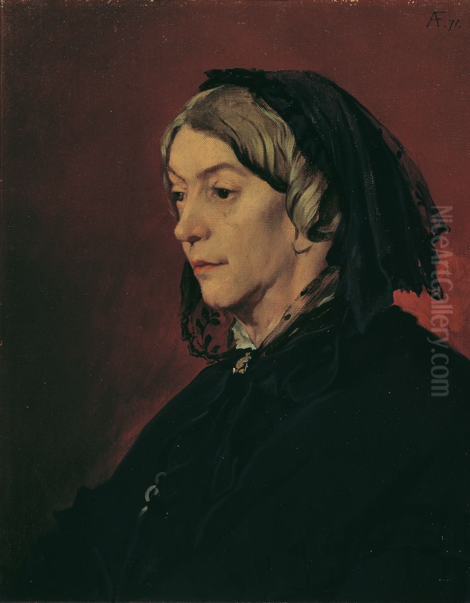 Henriette Feuerbach, die Stiefmutter des Kunstlers Oil Painting by Anselm Friedrich Feuerbach