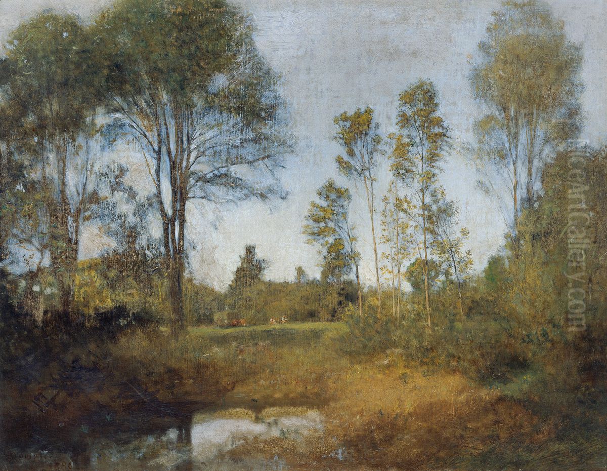 Landschaft mit Heuwagen Oil Painting by Franz Rumpler