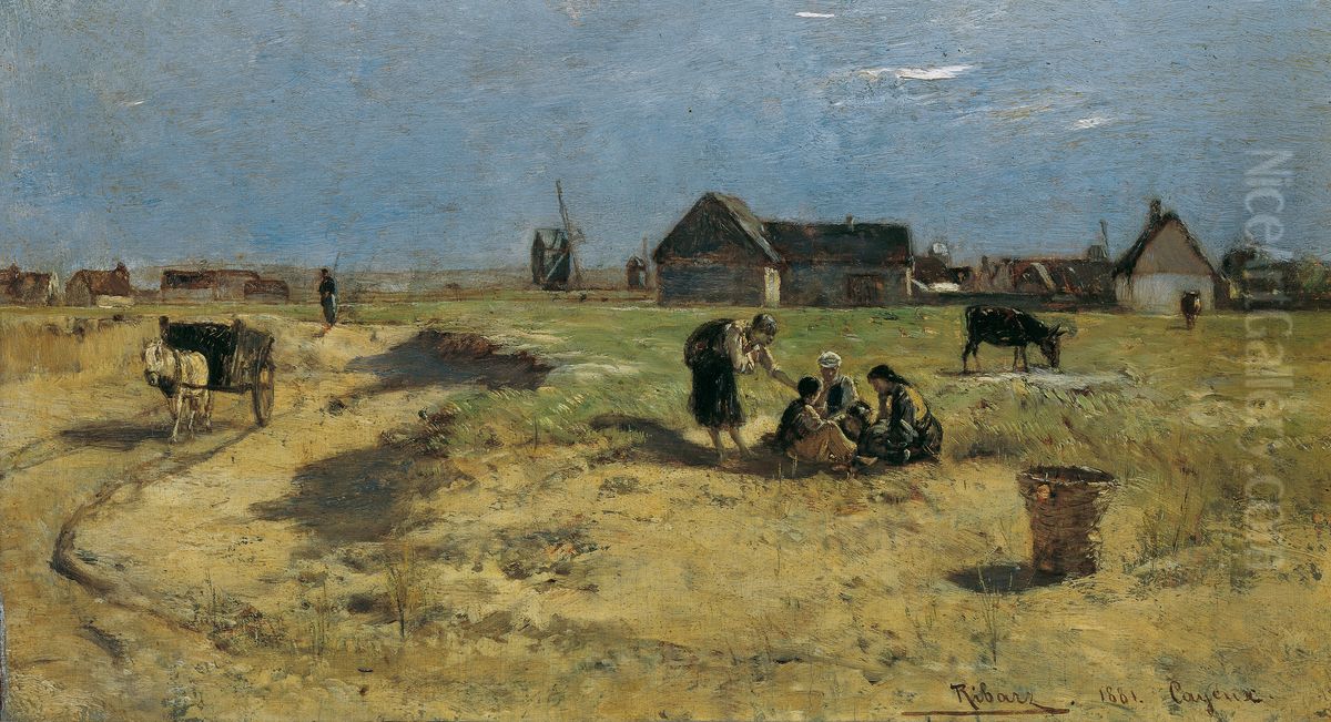 Landschaft aus Cayeux Oil Painting by Rudolf Ribarz