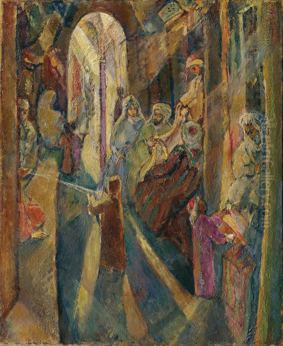 Bazar im Orient Oil Painting by Eugen Von Kahler