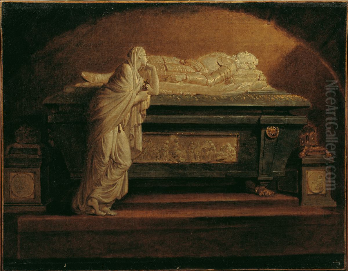 The tomb of Emperor Leopold II by Franz Anton Zauner in the Augustinerkirche Oil Painting by Heinrich Fuger