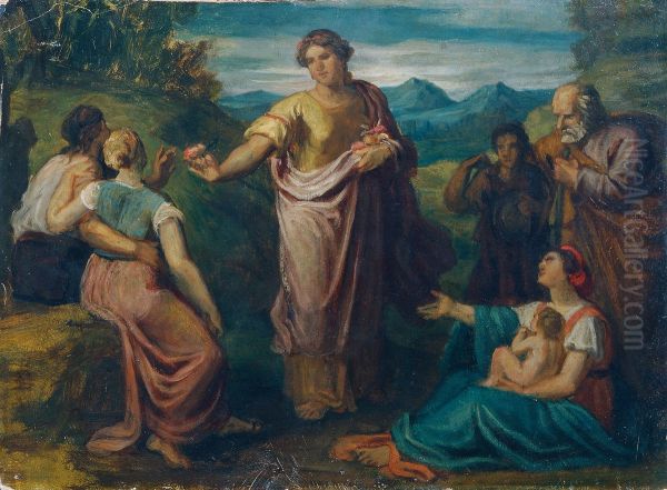 Das Madchen aus der Fremde Oil Painting by Carl Rahl