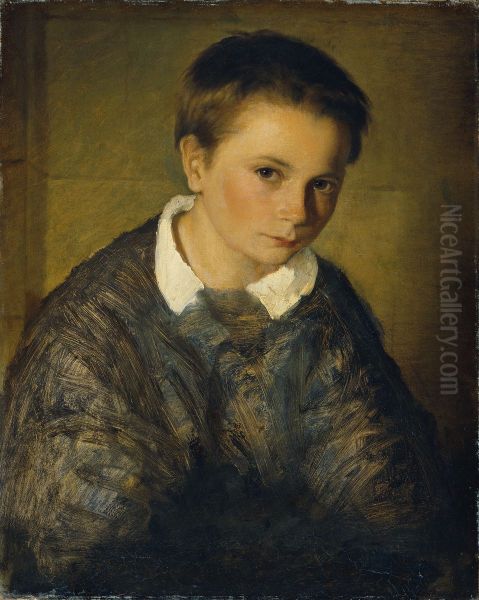 Knabenbildnis Oil Painting by Eduard Kurzbauer