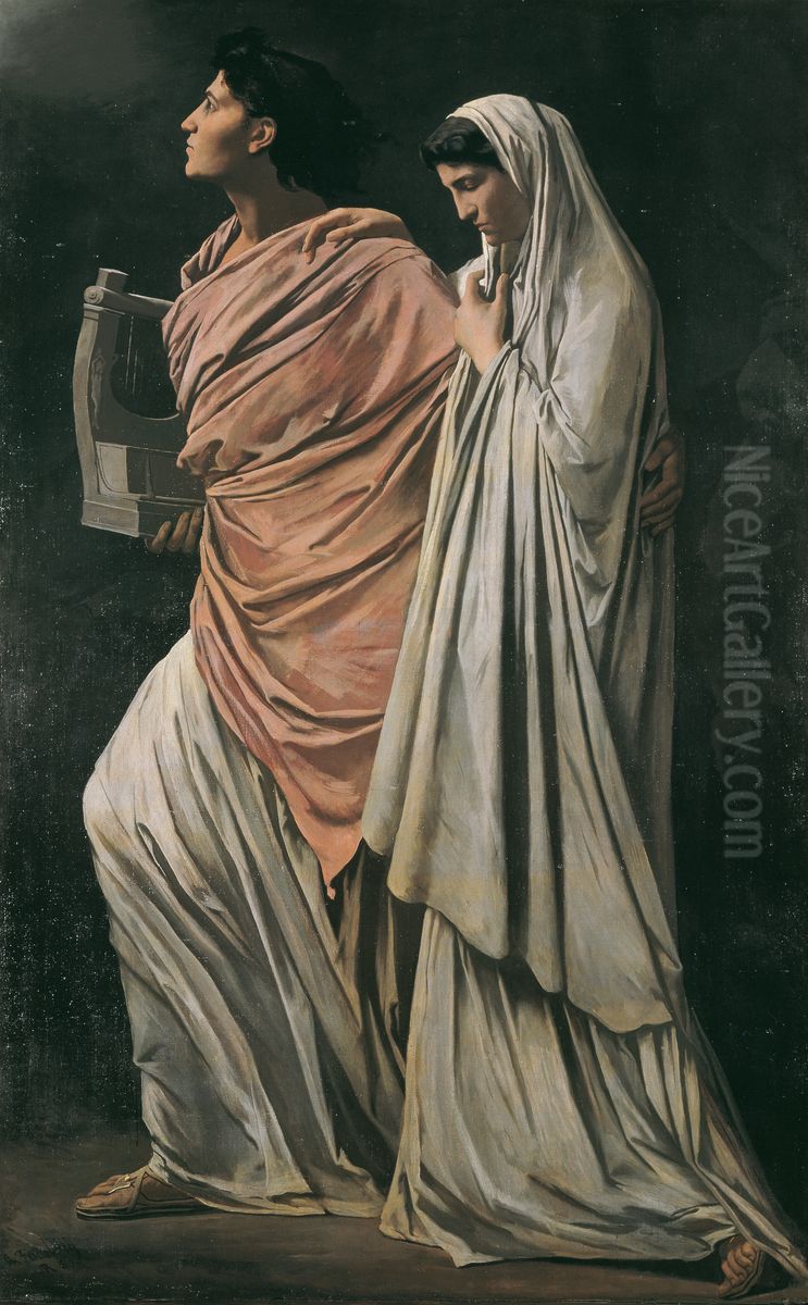 Orpheus and Eurydice Oil Painting by Anselm Friedrich Feuerbach