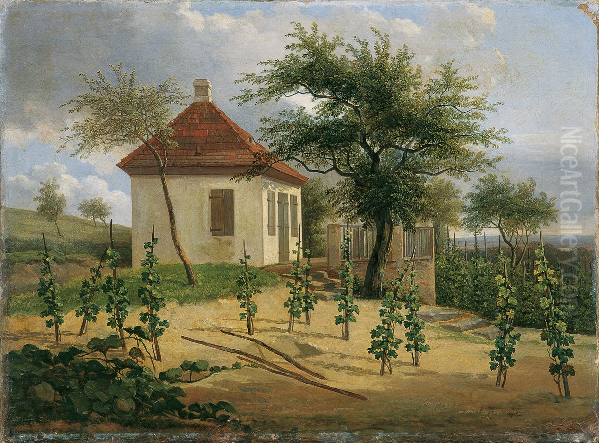 Pavillon auf Dr. Korners Weinberg bei Loschwitz Oil Painting by Traugott Faber