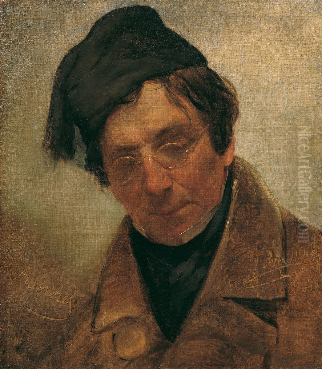 Der Bildhauer Pompeo Marchesi Oil Painting by Friedrich von Amerling