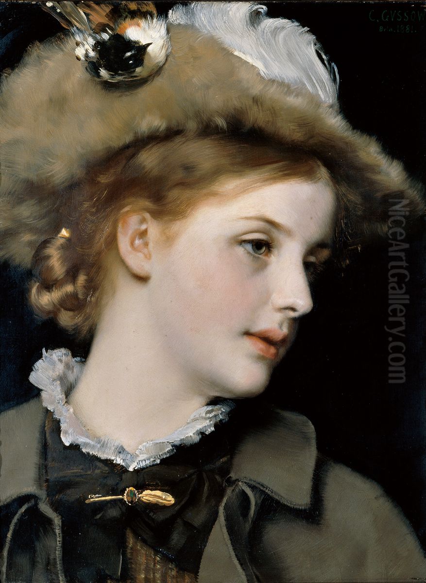 Damenbildnis Oil Painting by Karl Gussow