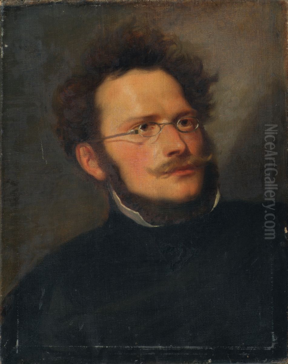Der Maler Heinrich Schwemminger Oil Painting by Joseph Hasslwander