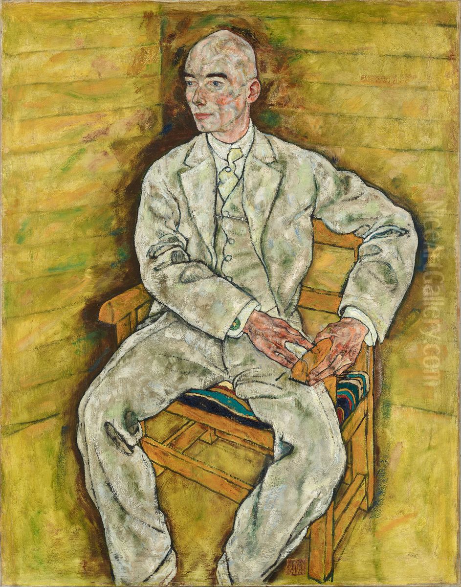 Victor Ritter von Bauer Oil Painting by Egon Schiele