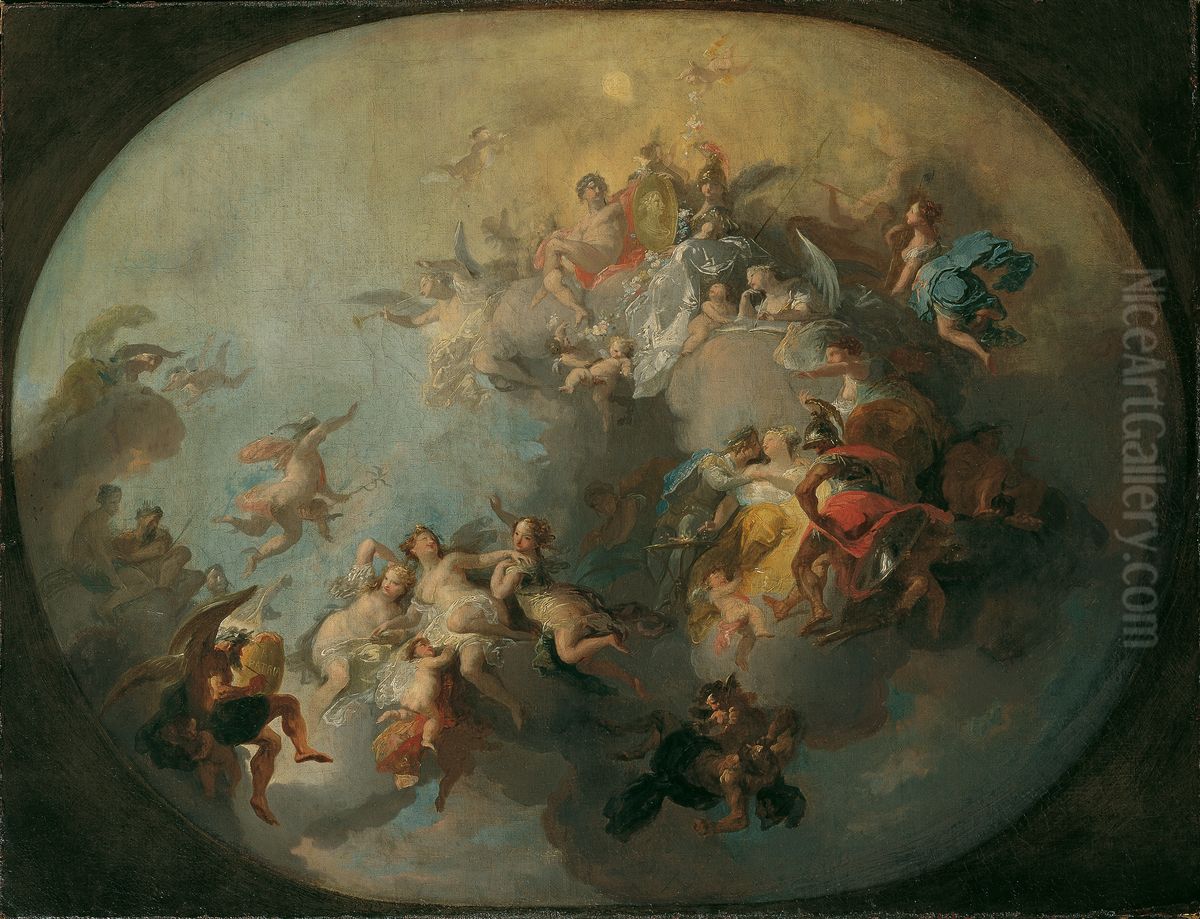 Allegory on Princely Marriage Oil Painting by Franz Anton Maulbertsch