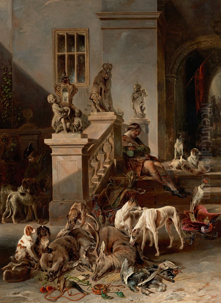 Die Jagdbeute Oil Painting by Matthias Ranftl