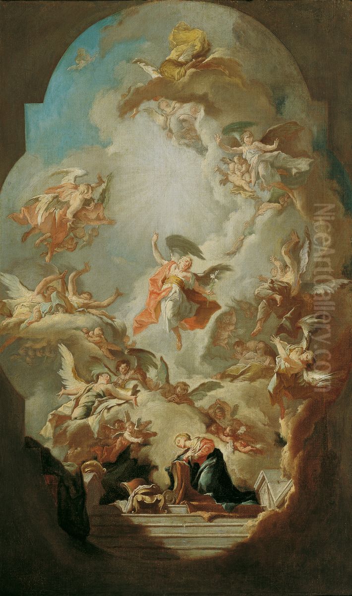 Die Verkundigung an Maria Oil Painting by Paul Troger
