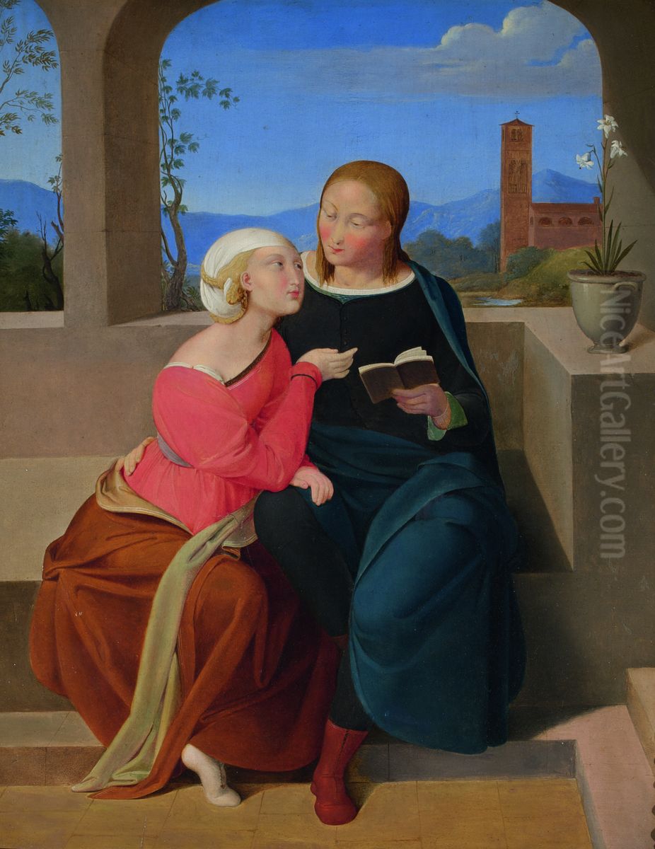 Andachtsstunde Oil Painting by Johann Scheffer von Leonhardshoff