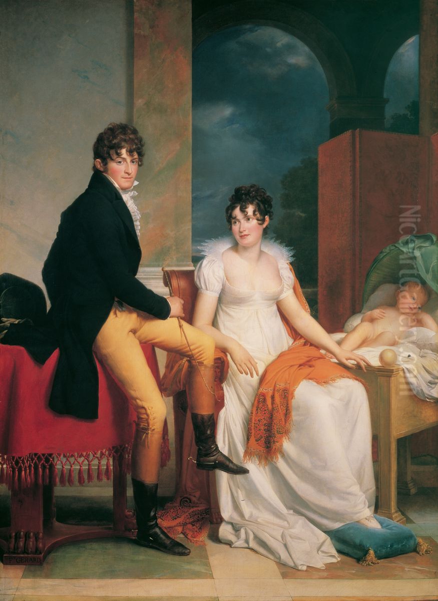 Count Moritz Christian von Fries and his family Oil Painting by Francois Gerard