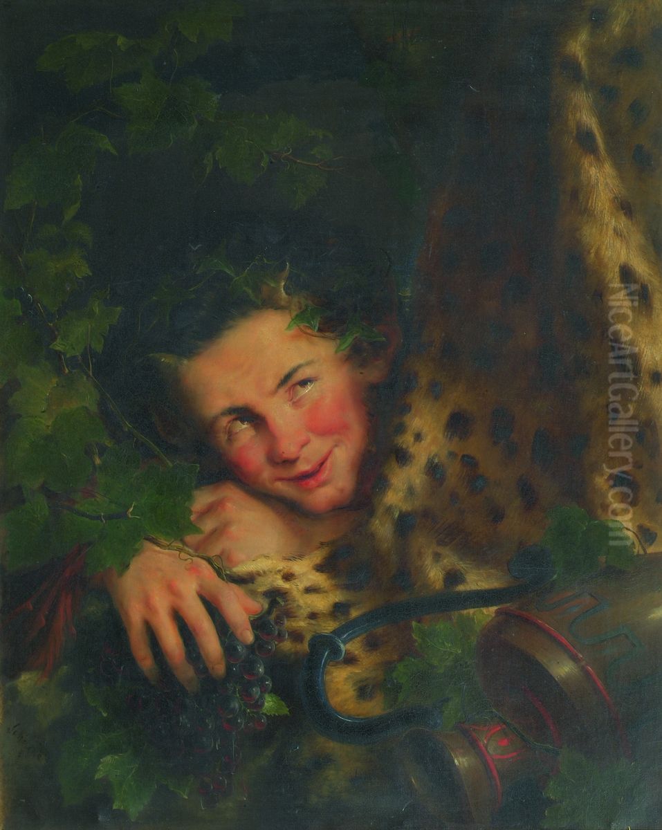 Satyr (Bacchant) Oil Painting by Friedrich Schilcher