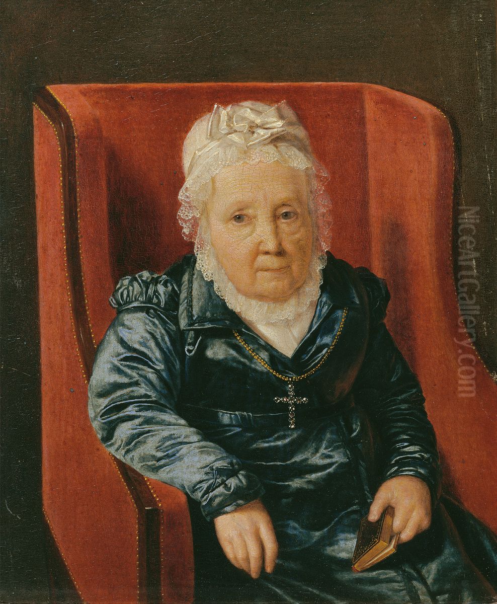 Rosina Wieser im Lehnstuhl Oil Painting by Ferdinand Georg Waldmuller