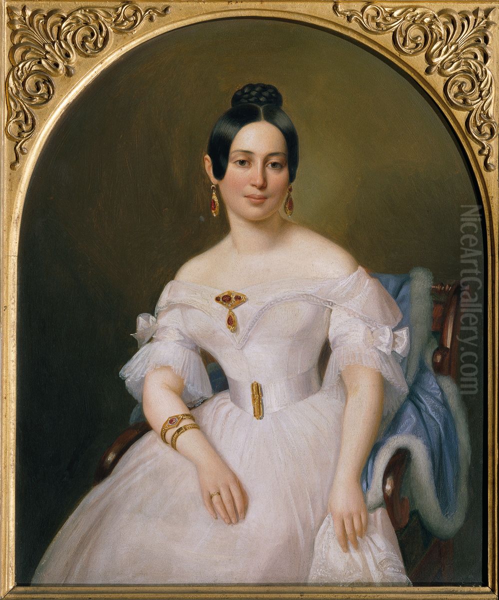 Emilie von Wartenegg Oil Painting by Julius Schoppe