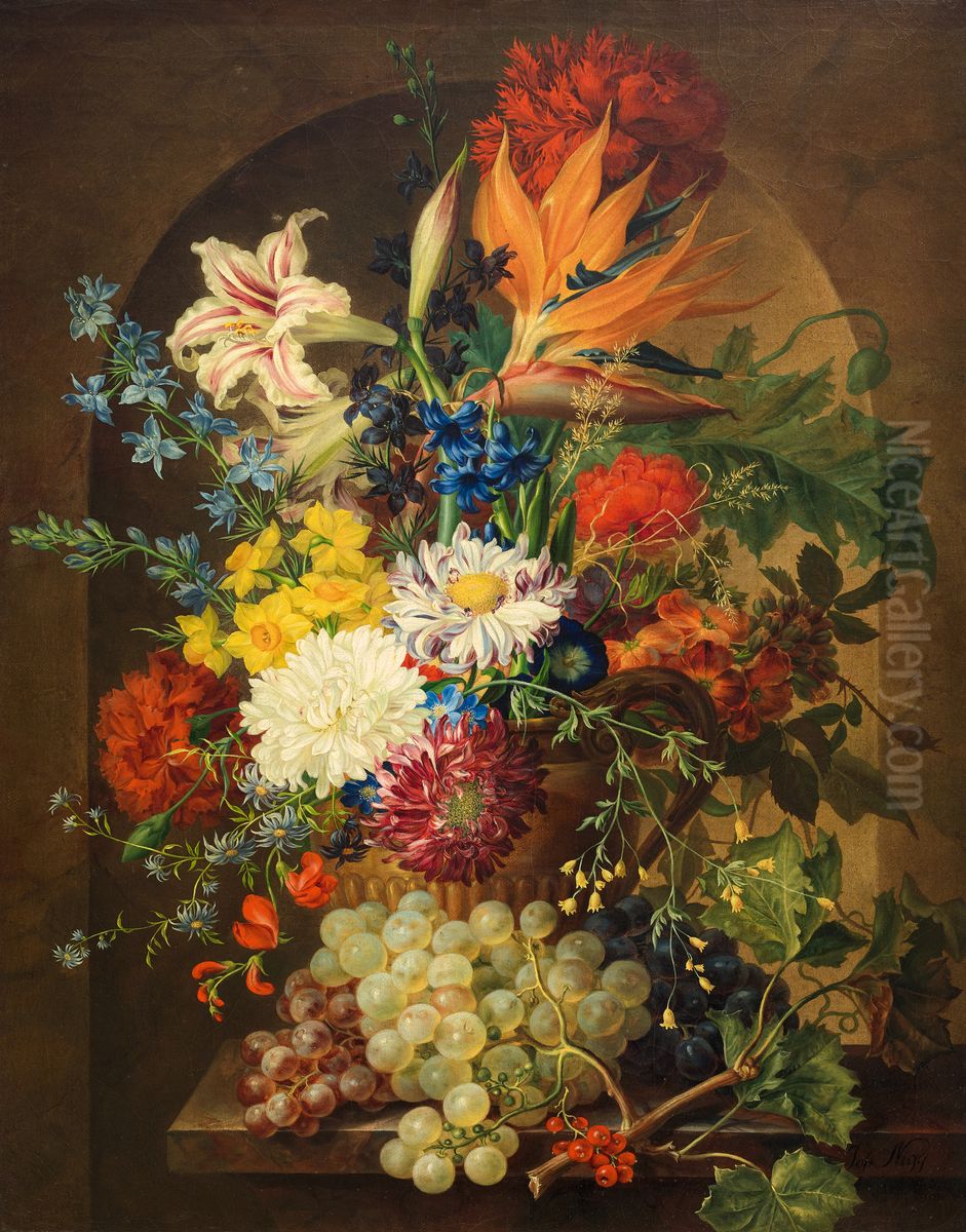 Blumenstrauss Oil Painting by Joseph Nigg Blumenstrauss Oil Painting by Joseph Nigg