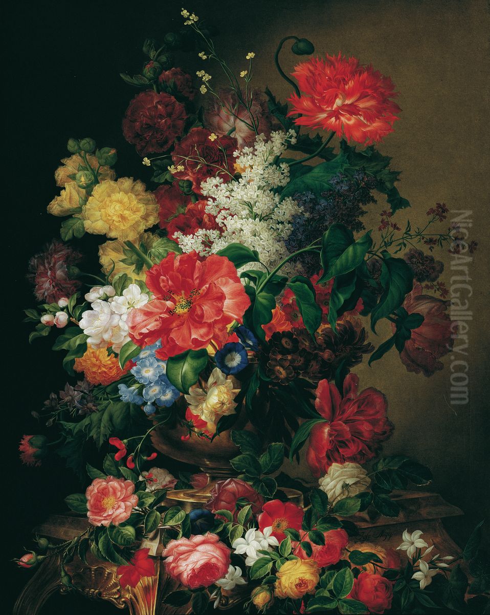 Blumenstrauss Oil Painting by Joseph Nigg