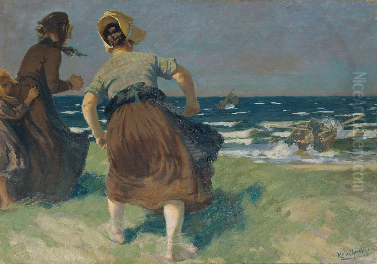 Sturm Oil Painting by Friedrich Klein-Chevalier