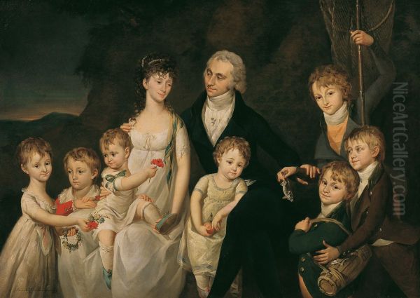 Die Familie Anton von Marx Oil Painting by Barbara Krafft