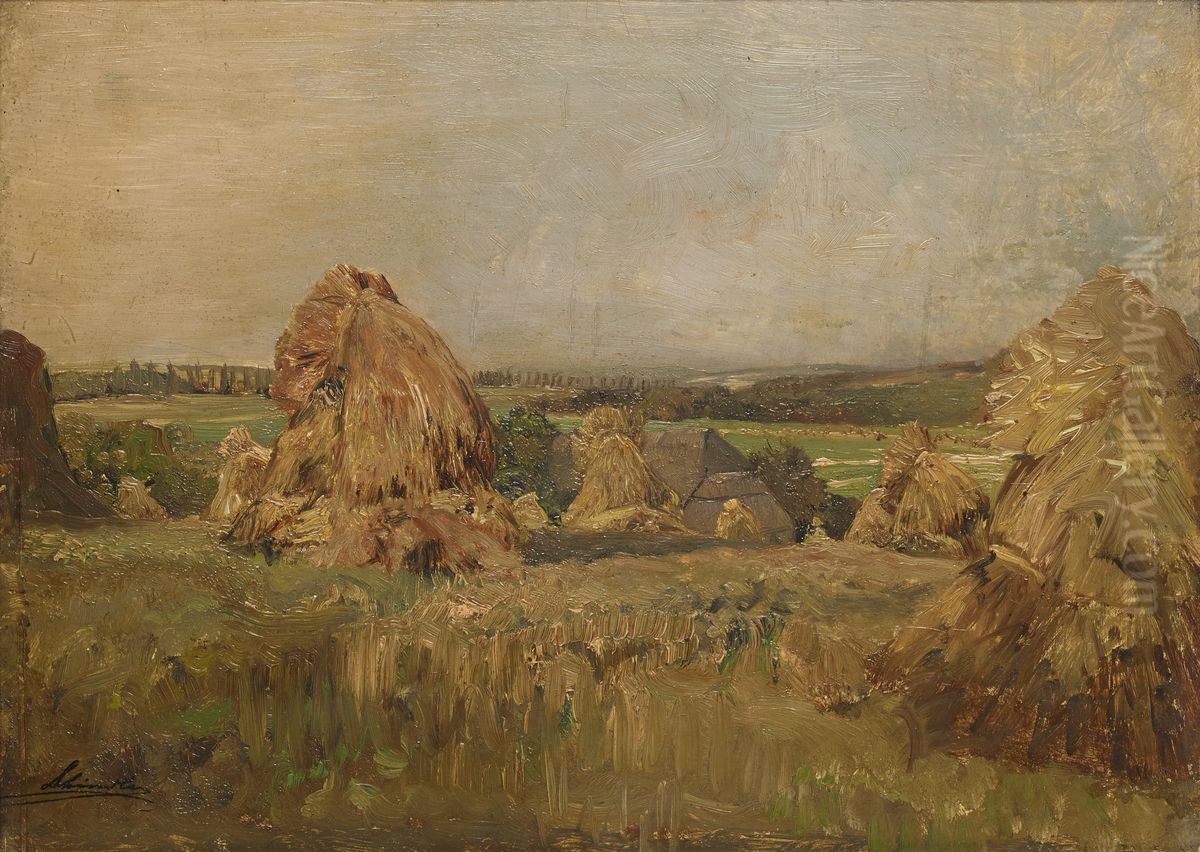 Erntemonat in Plankenberg Oil Painting by Emil Jakob Schindler