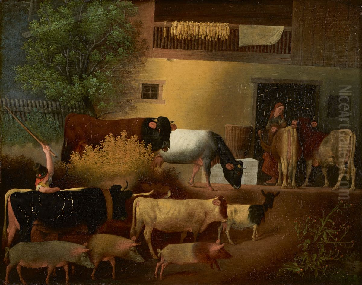 The Return of the Herd Oil Painting by Johann Michael Neder