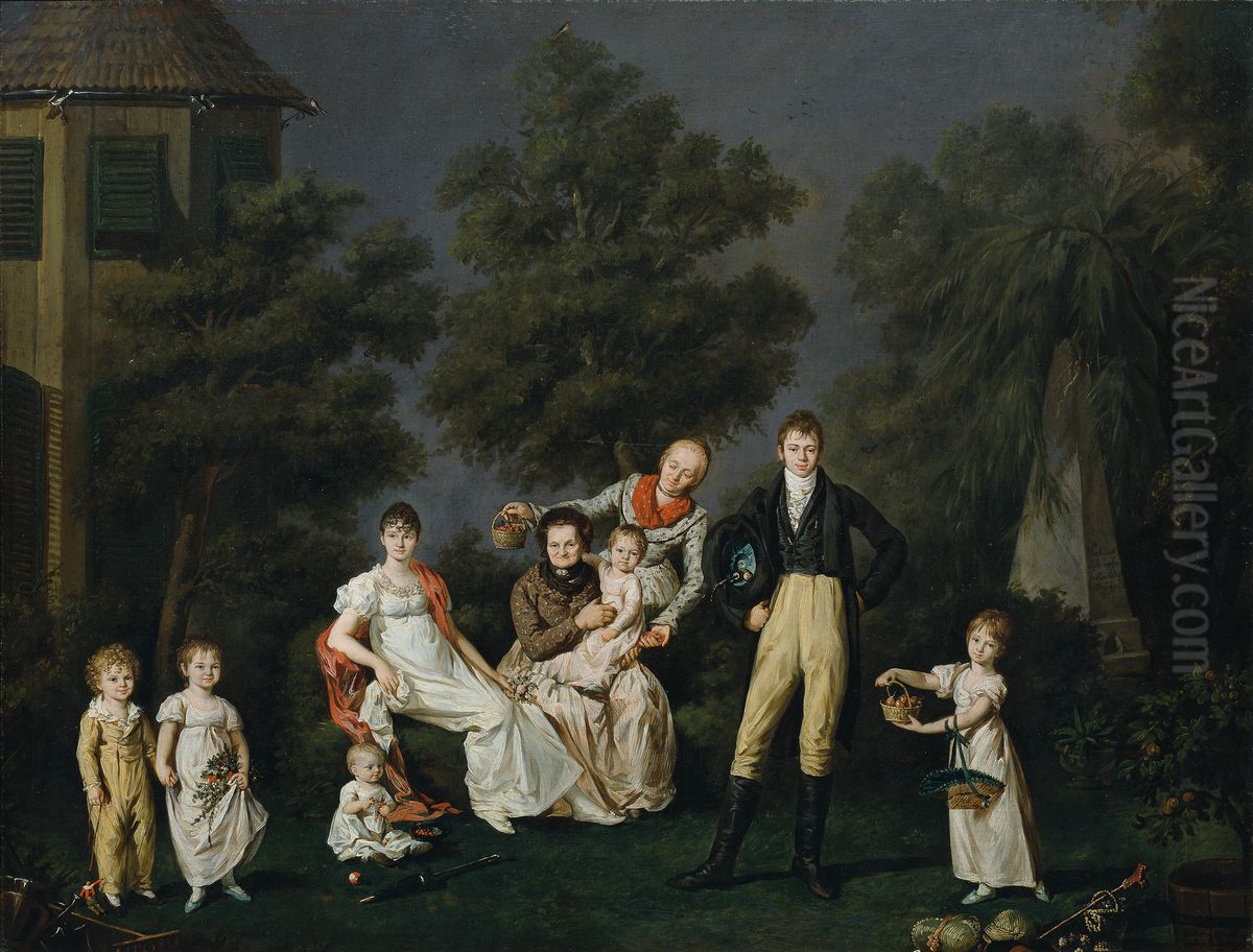 Die Familie Wallner Oil Painting by Barbara Krafft