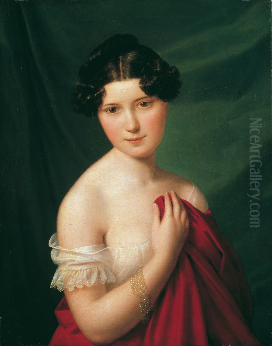 Die Hofschauspielerin Sophie Muller Oil Painting by Ferdinand Georg Waldmuller