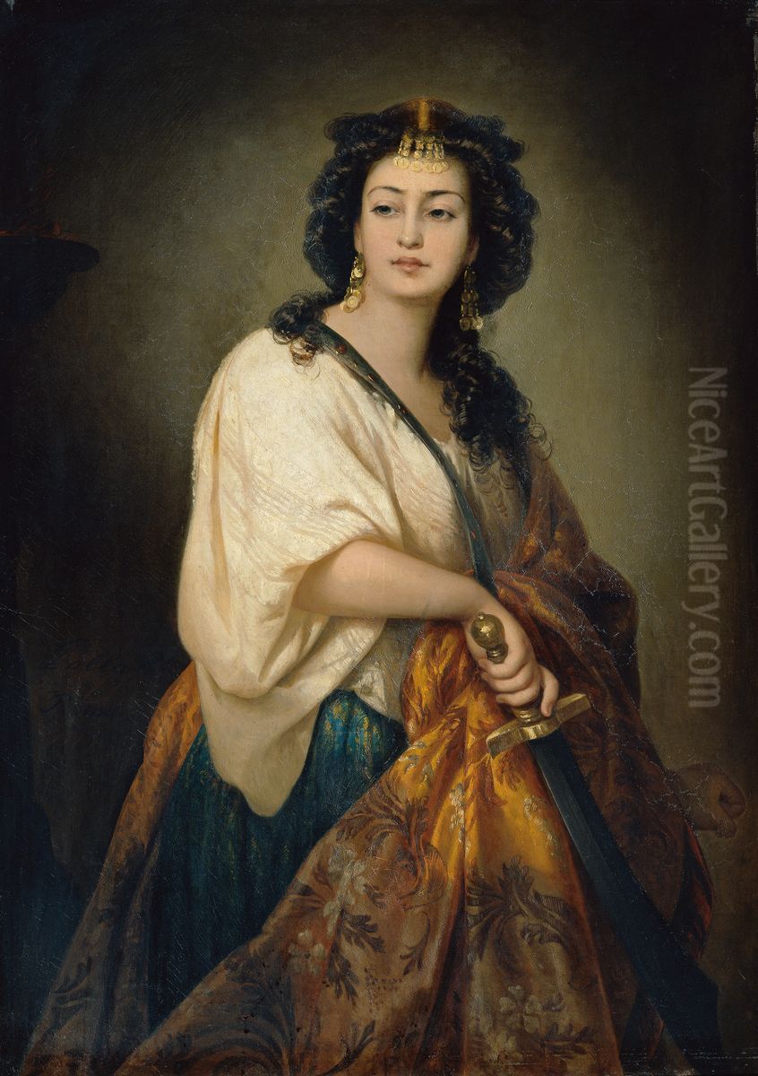 Judith Oil Painting by Leopold Pollak