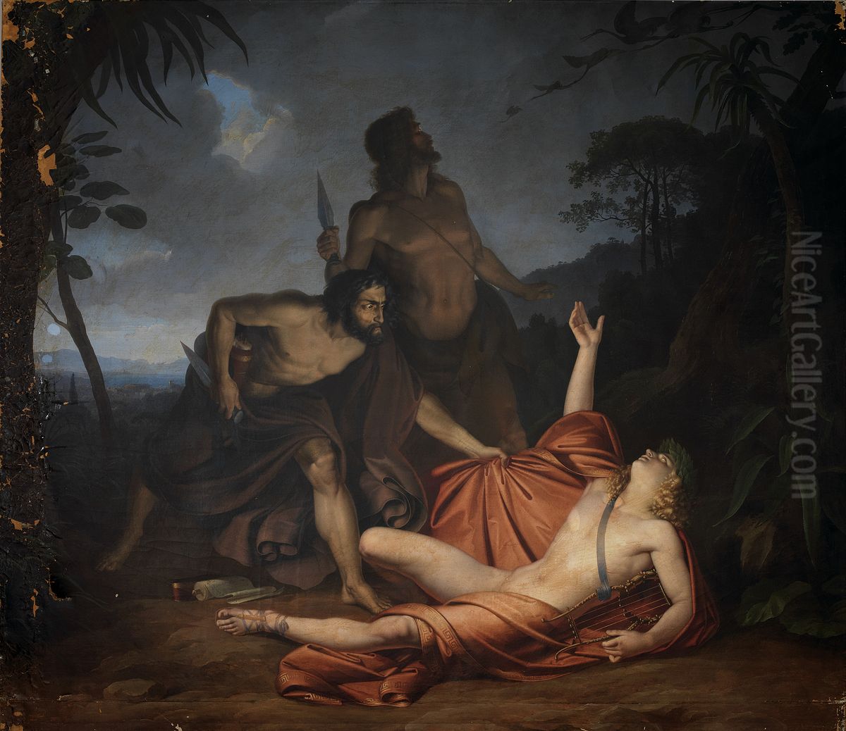 Die Kraniche des Ibykus Oil Painting by Heinrich Schwemminger