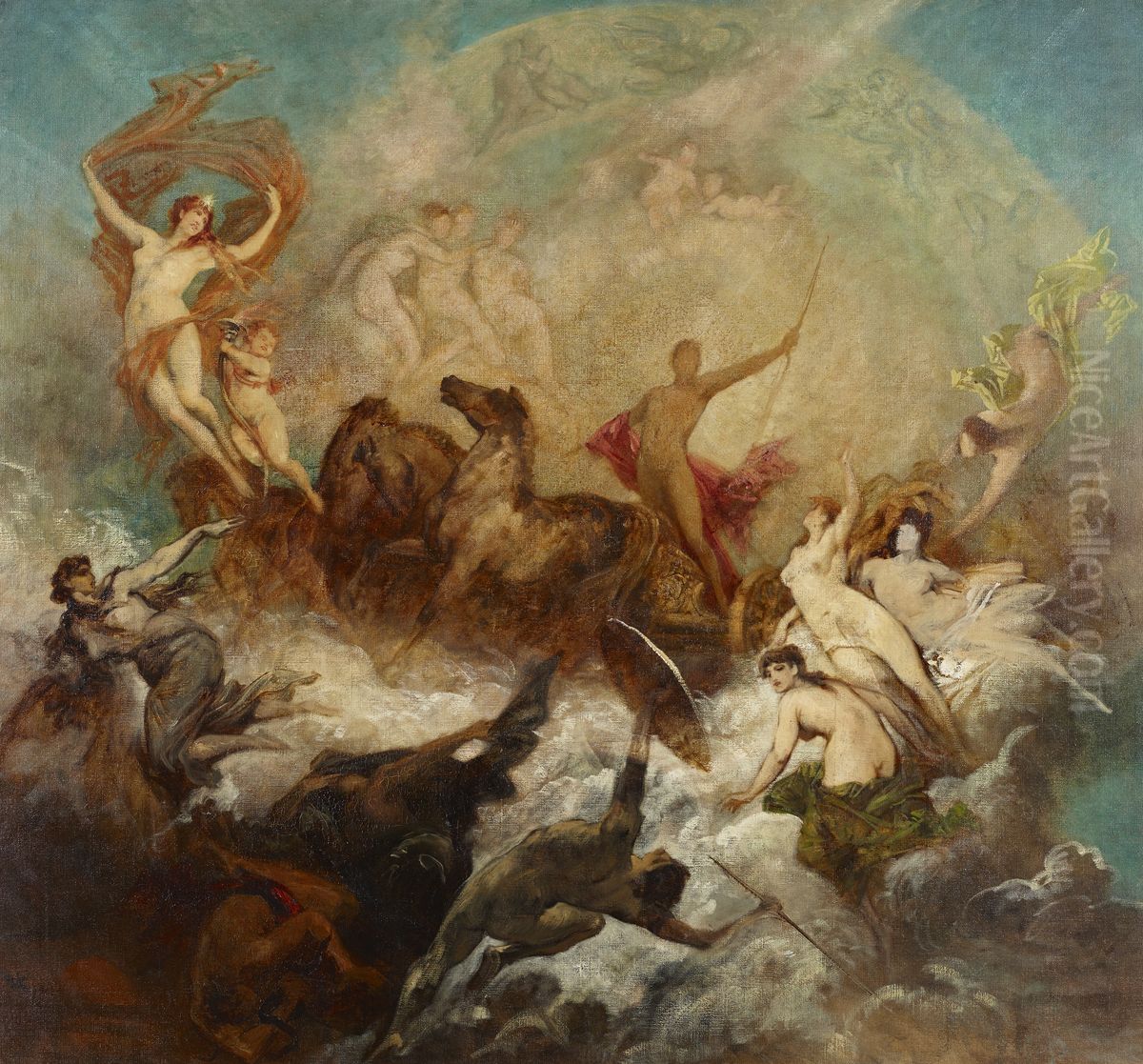 Der Sieg des Lichtes uber die Finsternis Oil Painting by Hans Makart